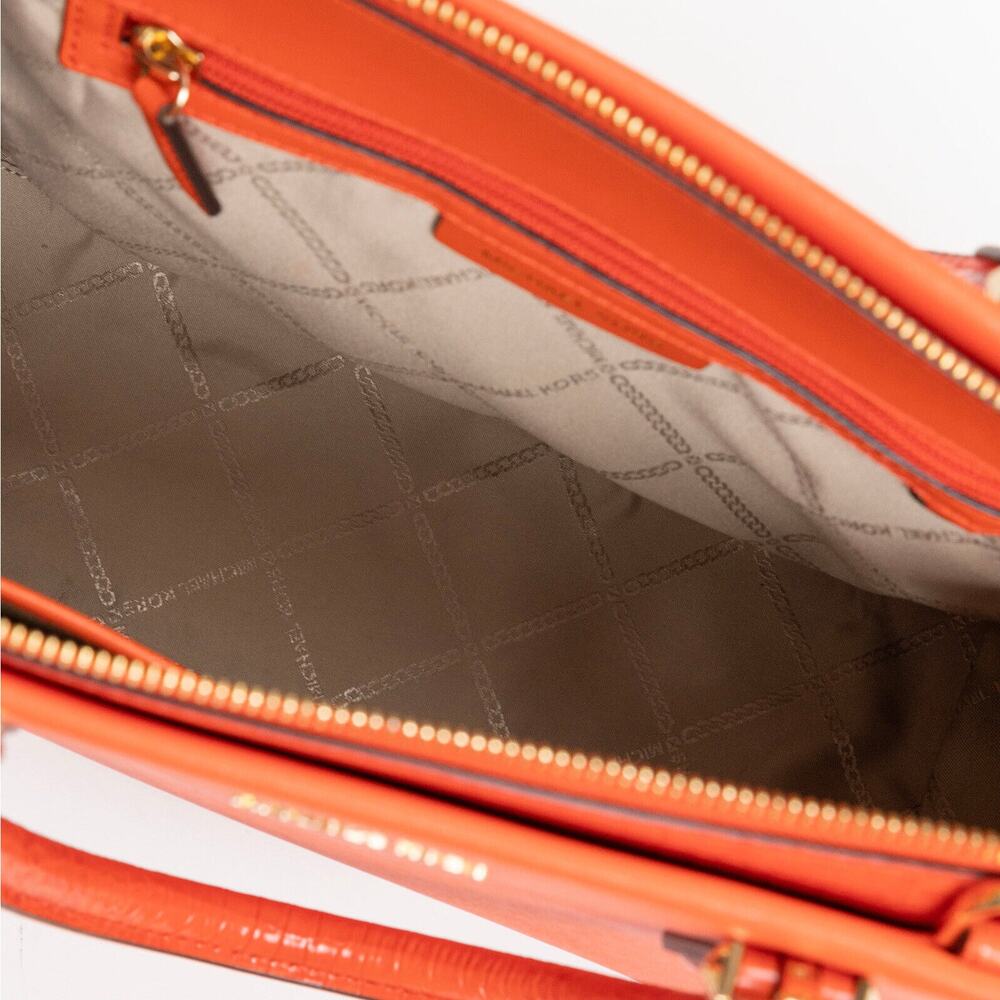 MICHAEL Michael Kors Marilyn Leather Satchel Orange 220017 - Picture 3 of 7
